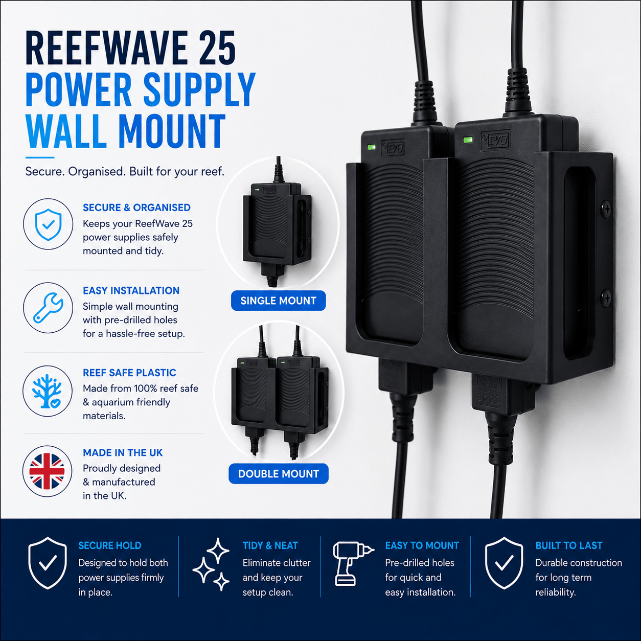 Wall Mount for Red Sea ReefWave 25 Power Supply - ReefForge